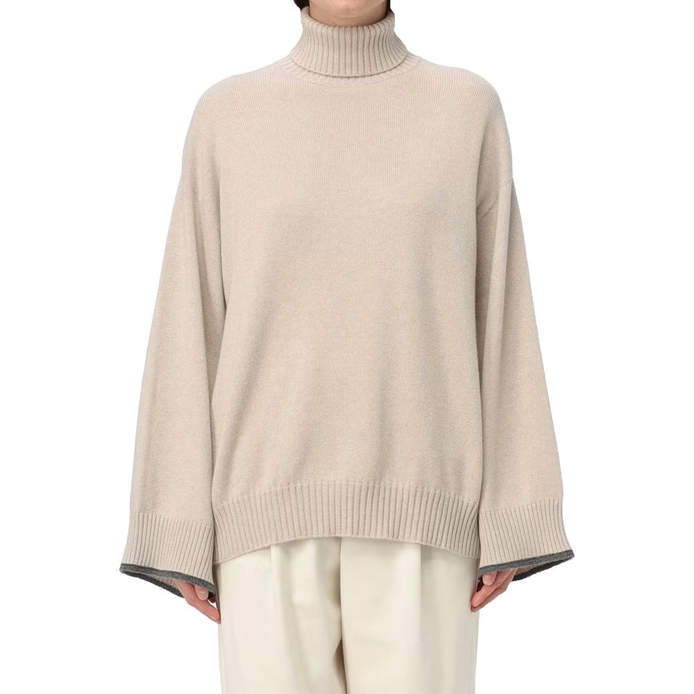 Brunello Cucinelli Beige Cashmere Turtleneck