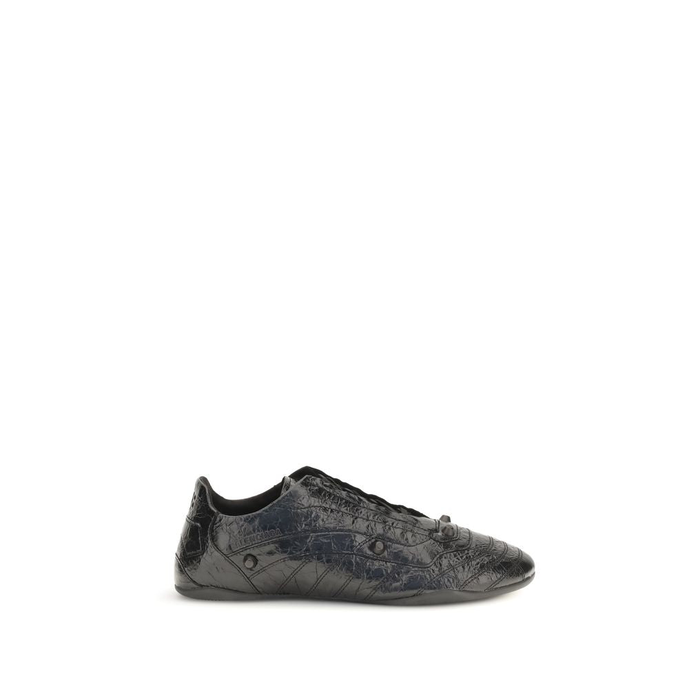 Balenciaga Black Leather Athletic Sneakers