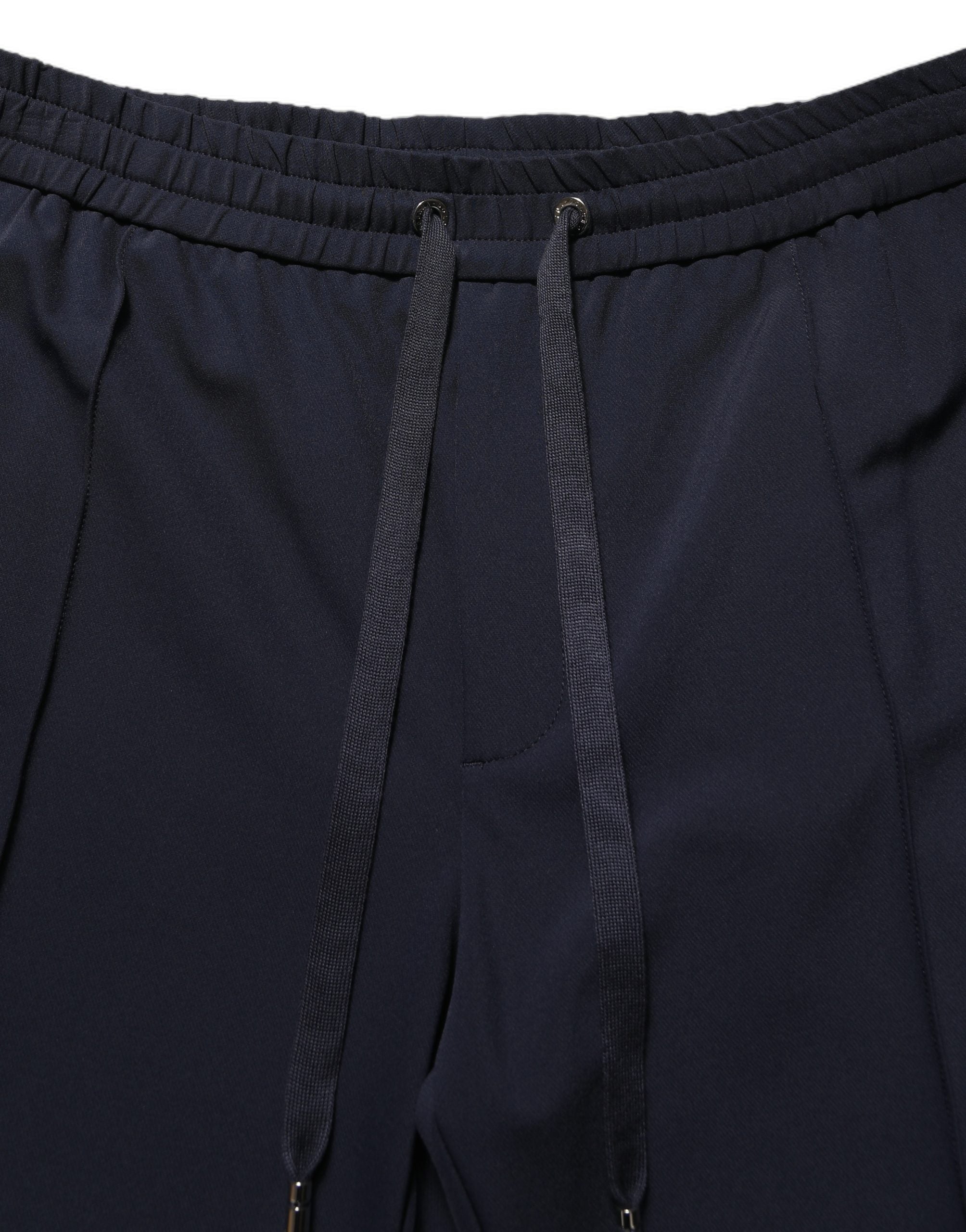 Dolce & Gabbana Dark Blue Drawstring Nylon Jogger Sweatpants Pants