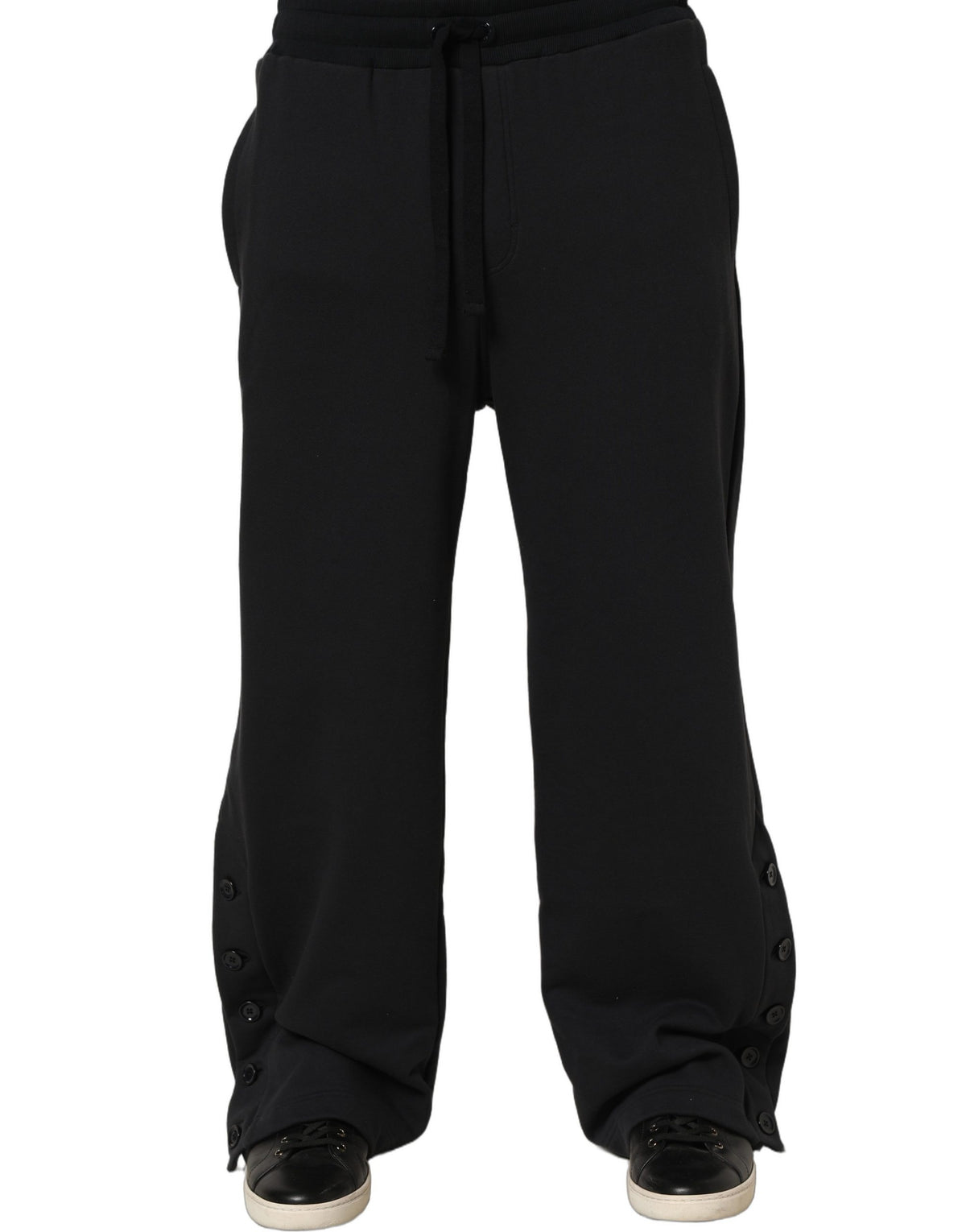 Dolce & Gabbana Black Drawstring Viscose Jogger Men Sweatpants Pants