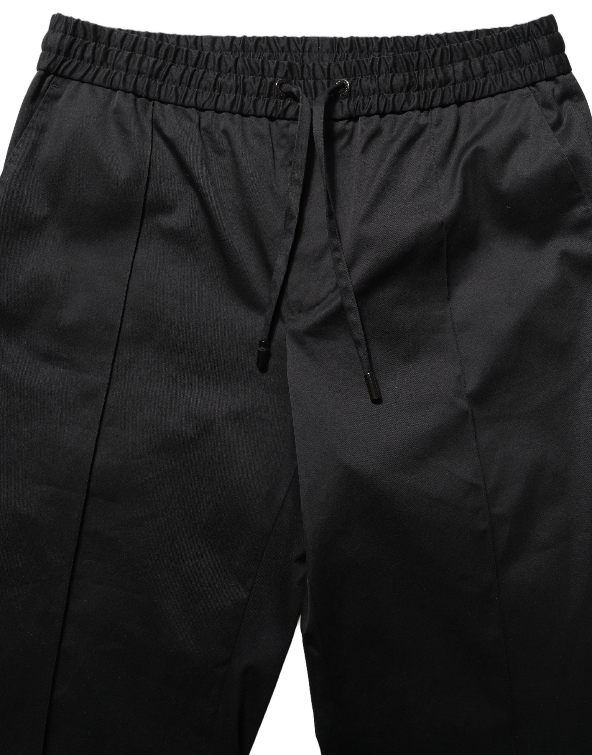 Dolce & Gabbana Black Drawstring Cotton Jogger Men Sweatpants Pants