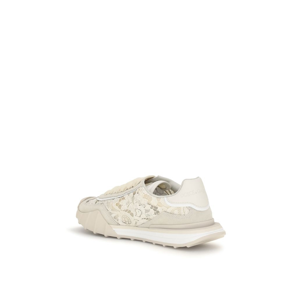 Dolce & Gabbana Beige Leather Sneakers