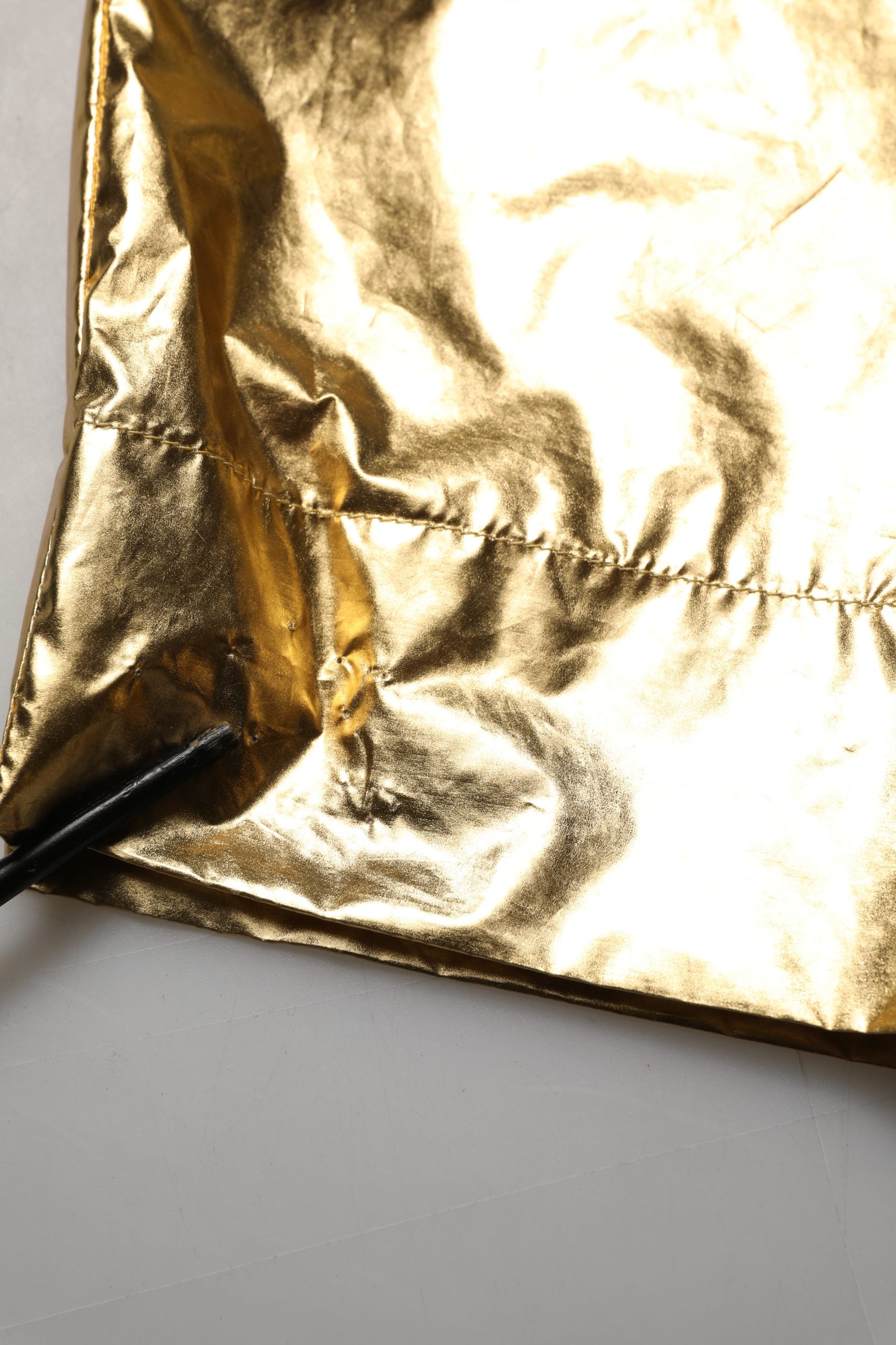 Dolce & Gabbana Metallic Gold High Waist Pleated Tapered Pants