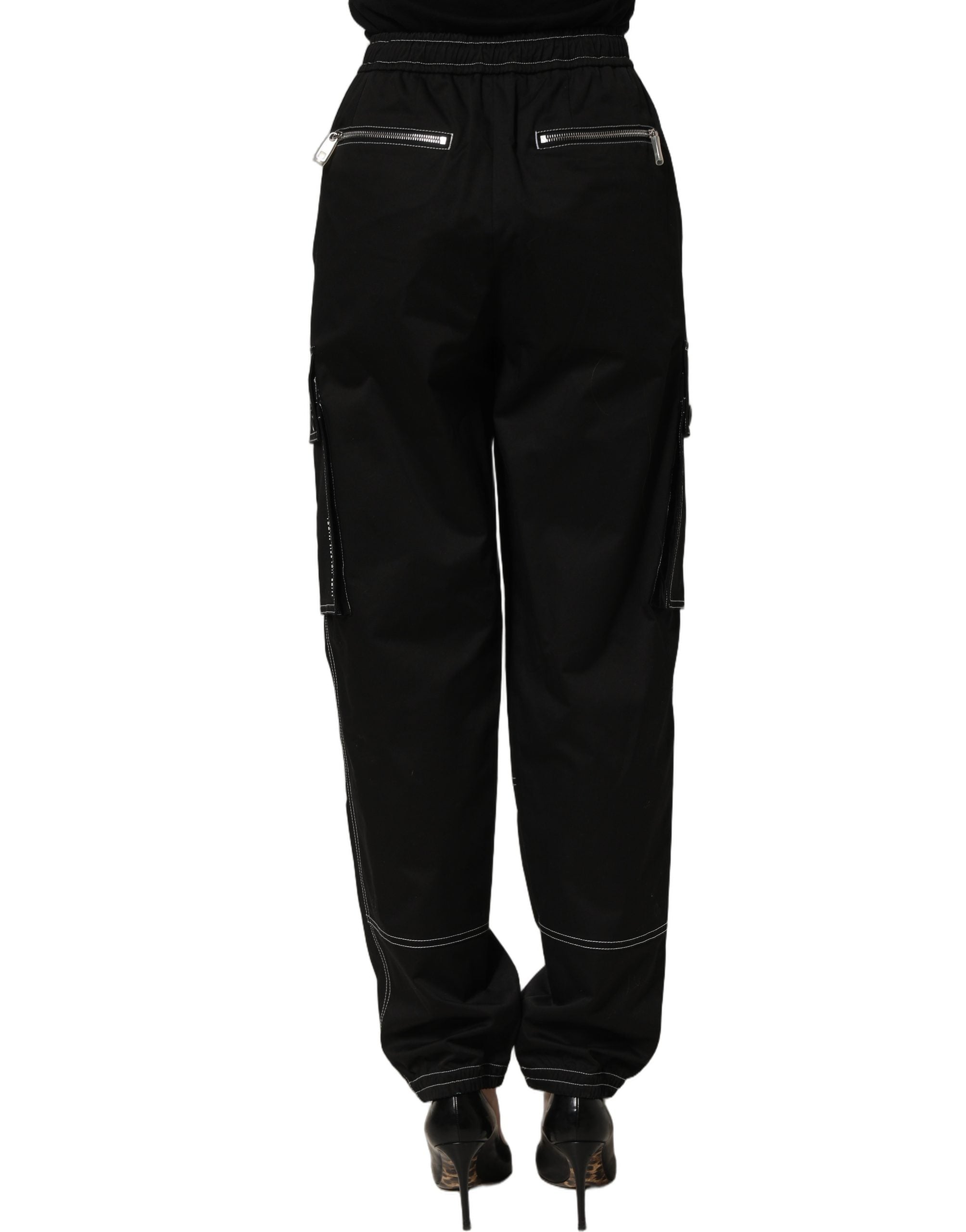Dolce & Gabbana Black Vibe Cargo High Waist Straight Pants