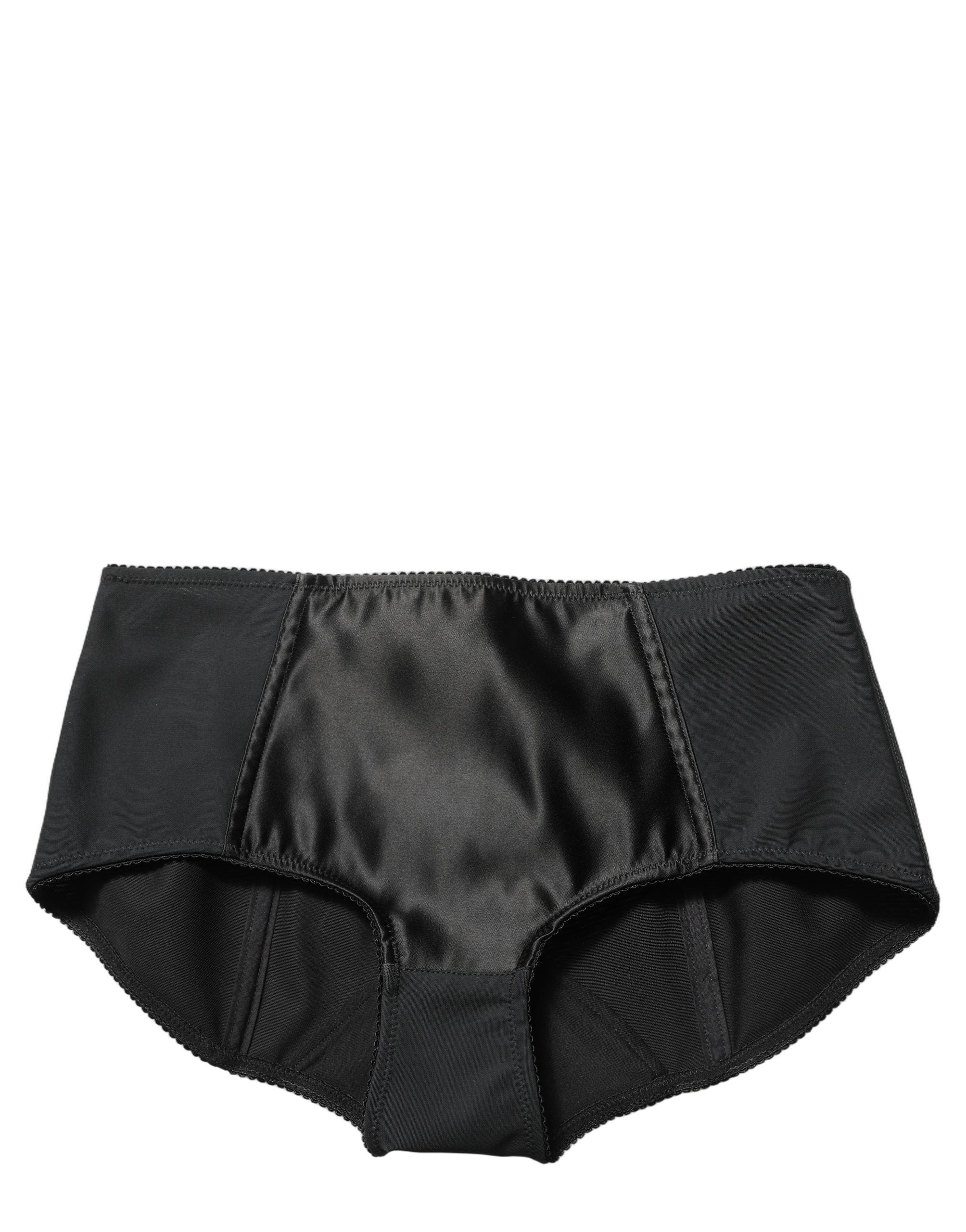 Dolce & Gabbana Black Low Waist Satin Culotte Hotpants Shorts