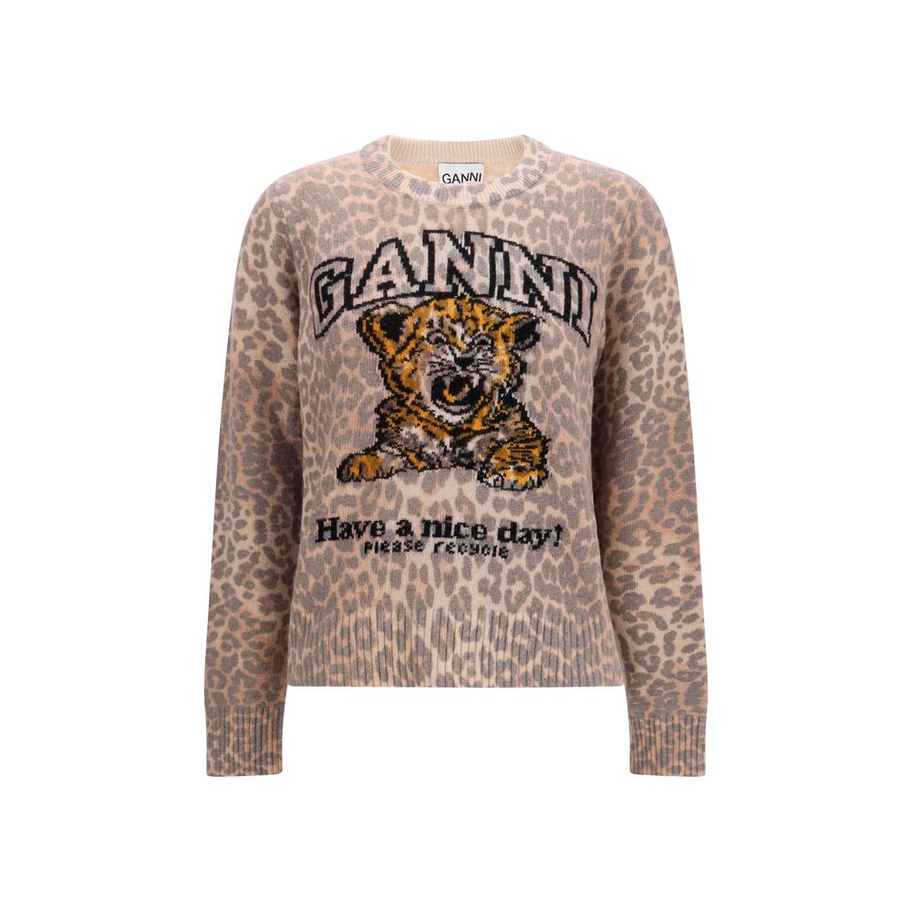 Ganni Beige Wool Sweatshirt