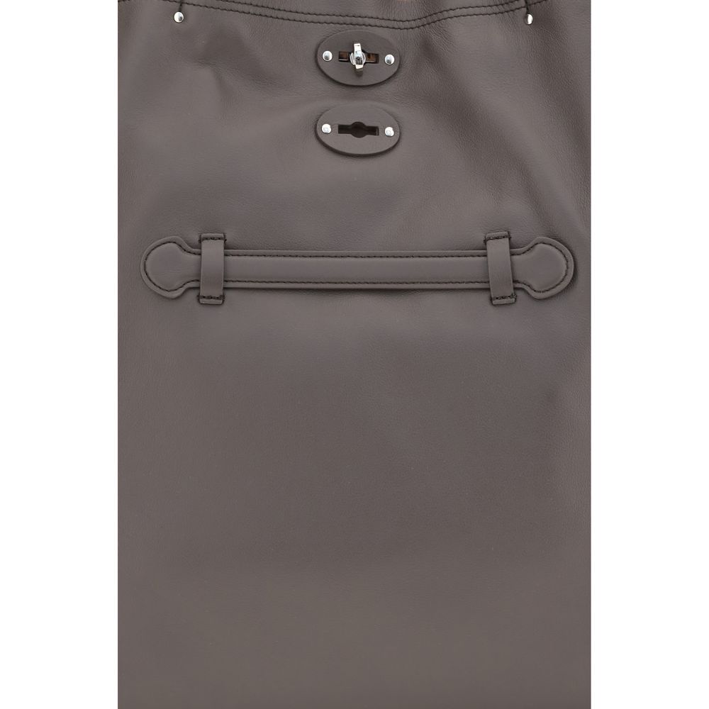 Zanellato Gray Leather Shoulder Bag