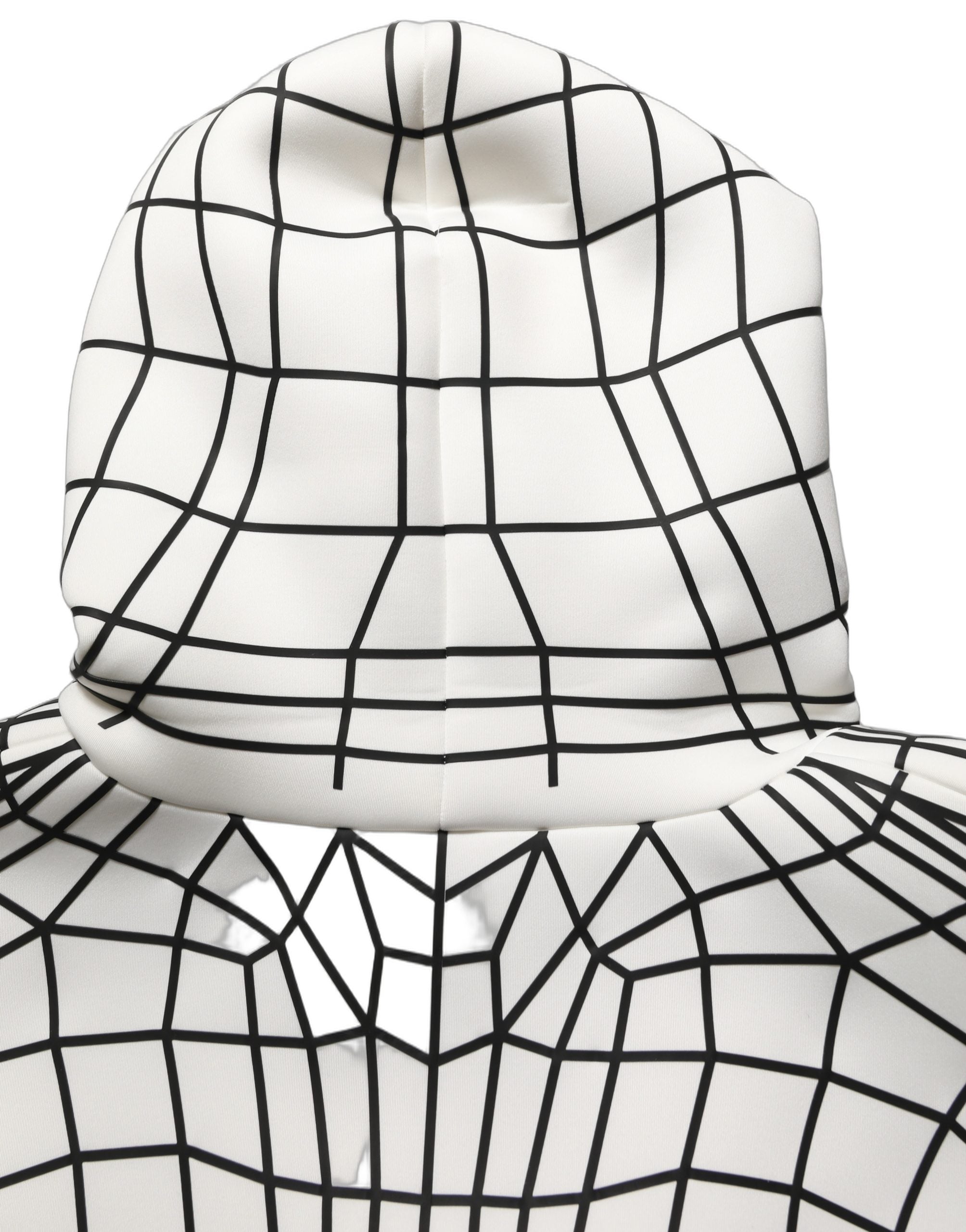 Dolce & Gabbana White Black WarpGrid Pattern Hoodie Sweater