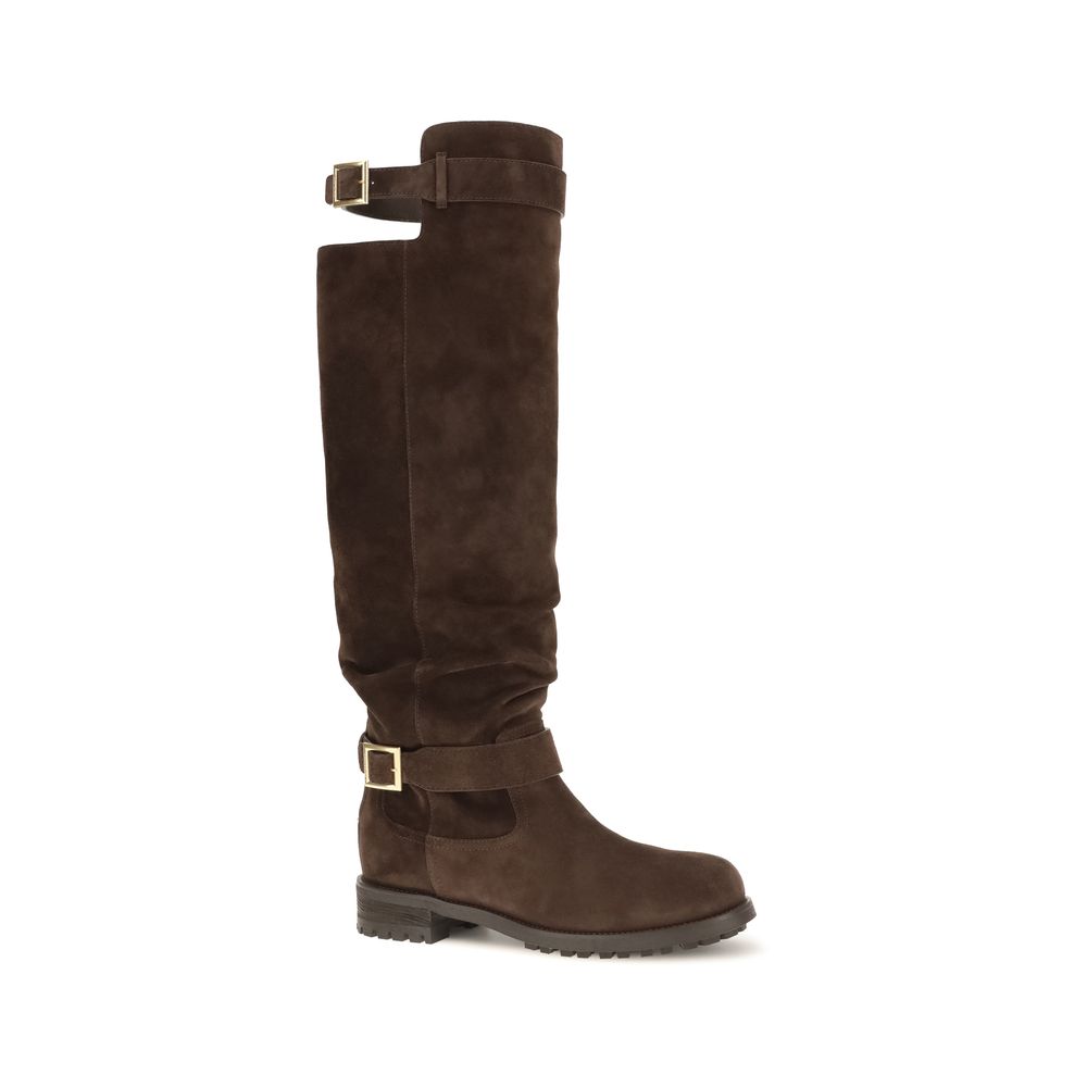 Jimmy Choo Brown Leather Lace-Up Boots