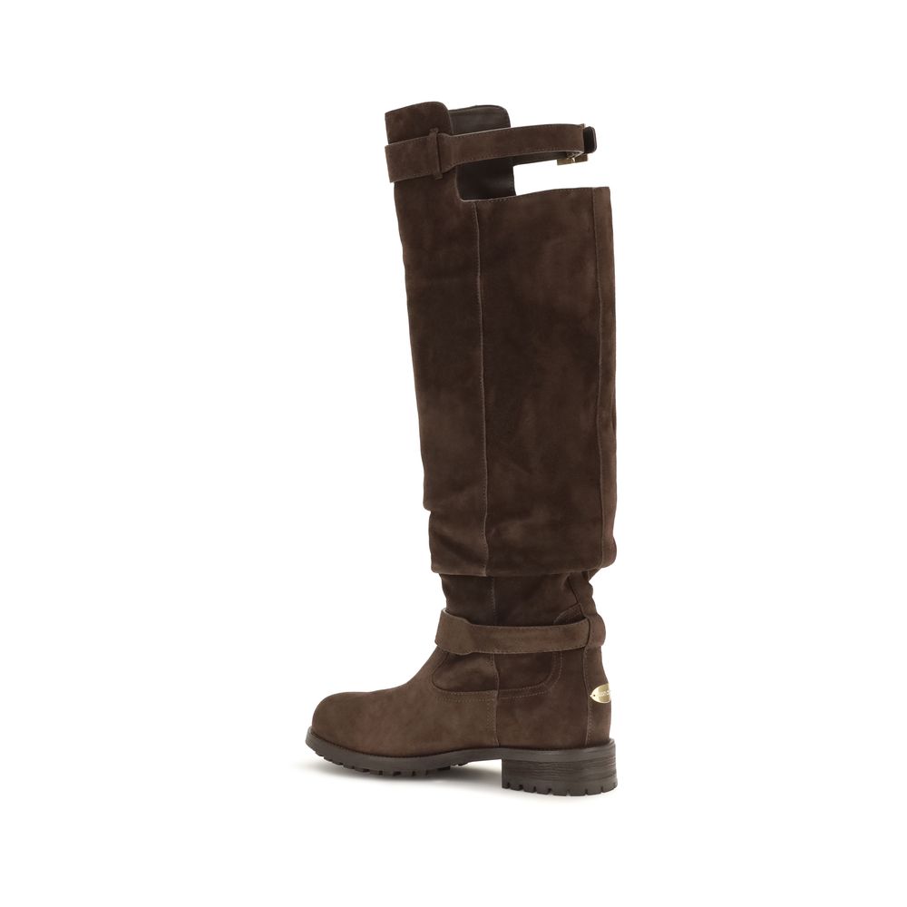Jimmy Choo Brown Leather Lace-Up Boots