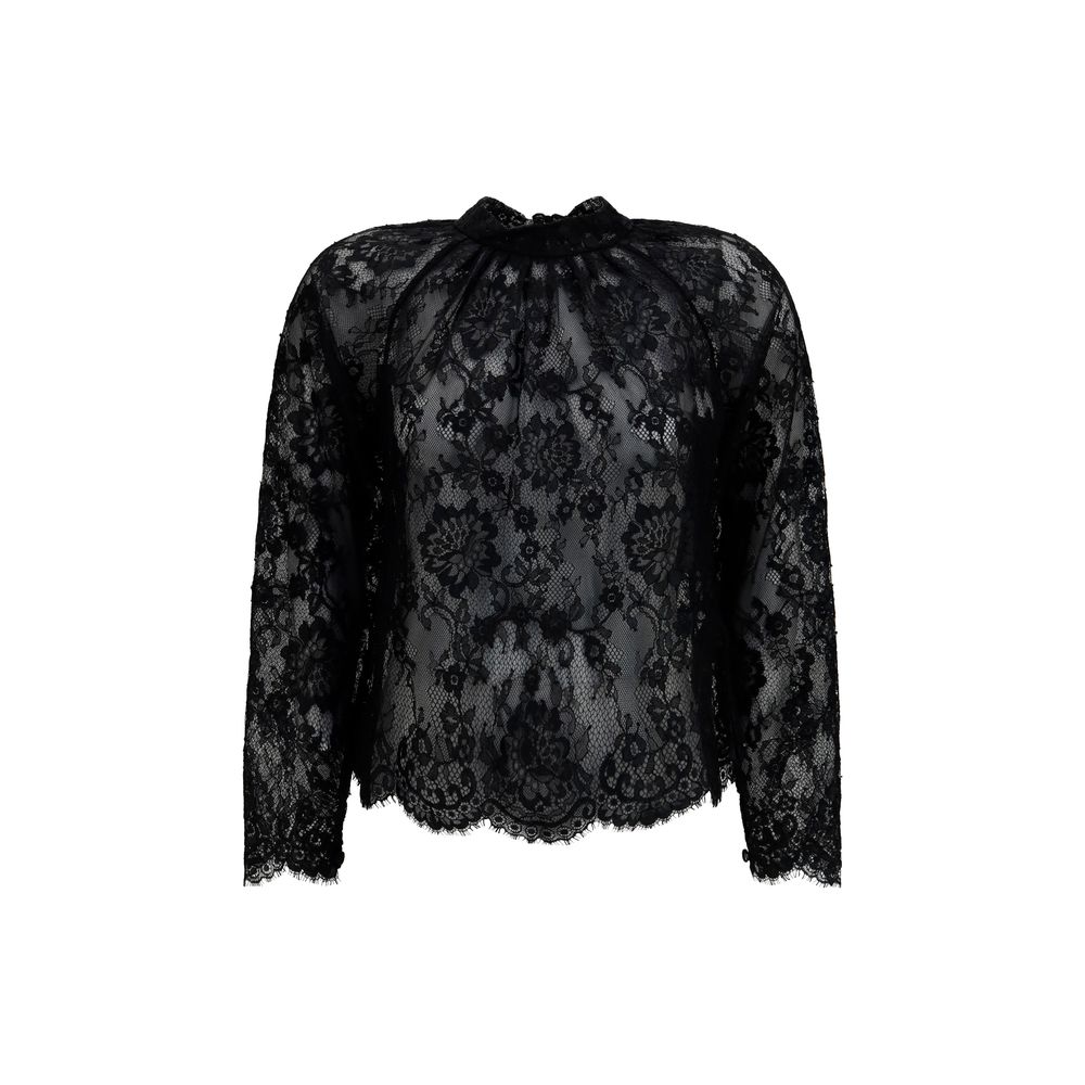Self-Portrait Black Polyamide Blouse
