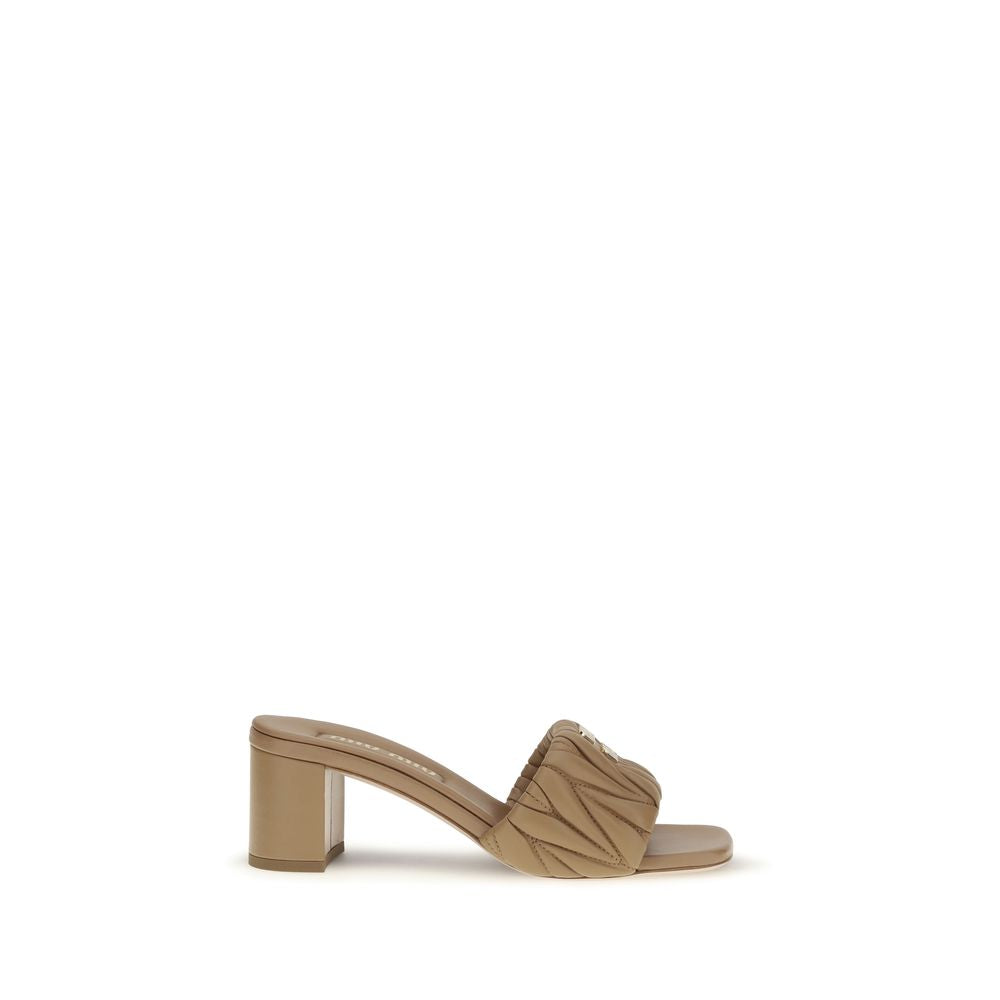 Miu Miu Beige Aries Platform Sandals
