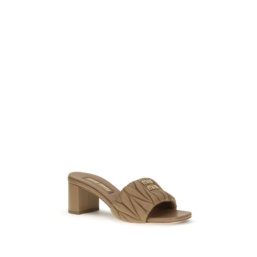 Miu Miu Beige Aries Platform Sandals