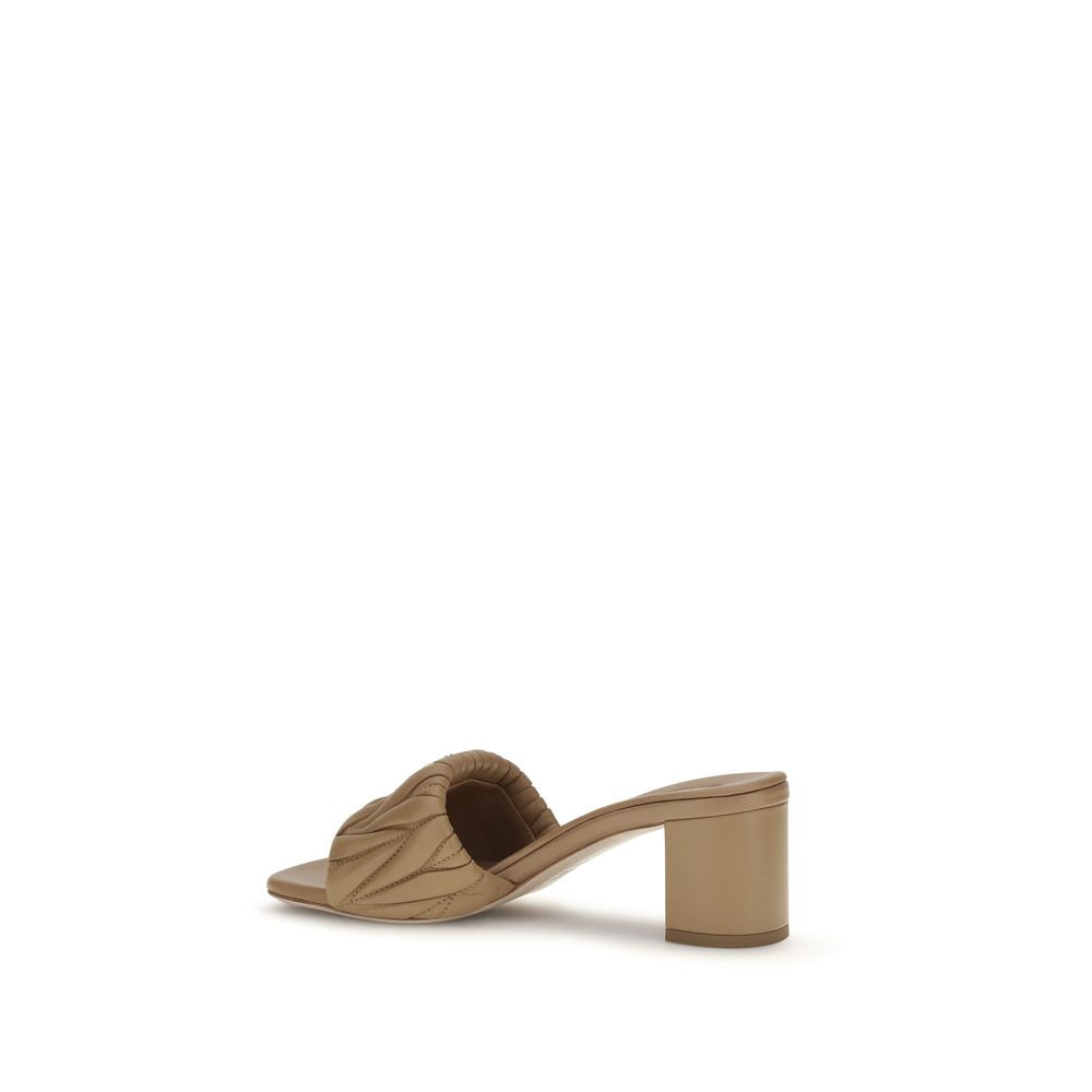 Miu Miu Beige Aries Platform Sandals