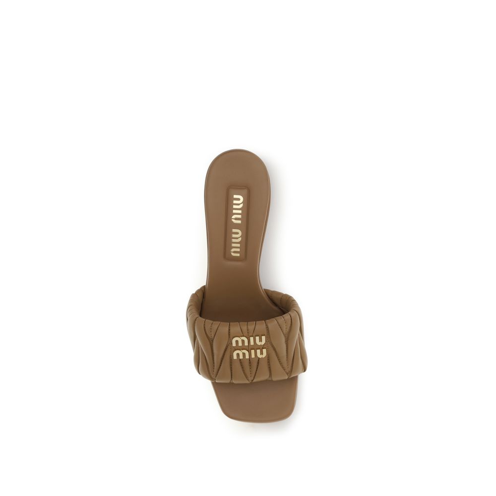 Miu Miu Beige Aries Platform Sandals