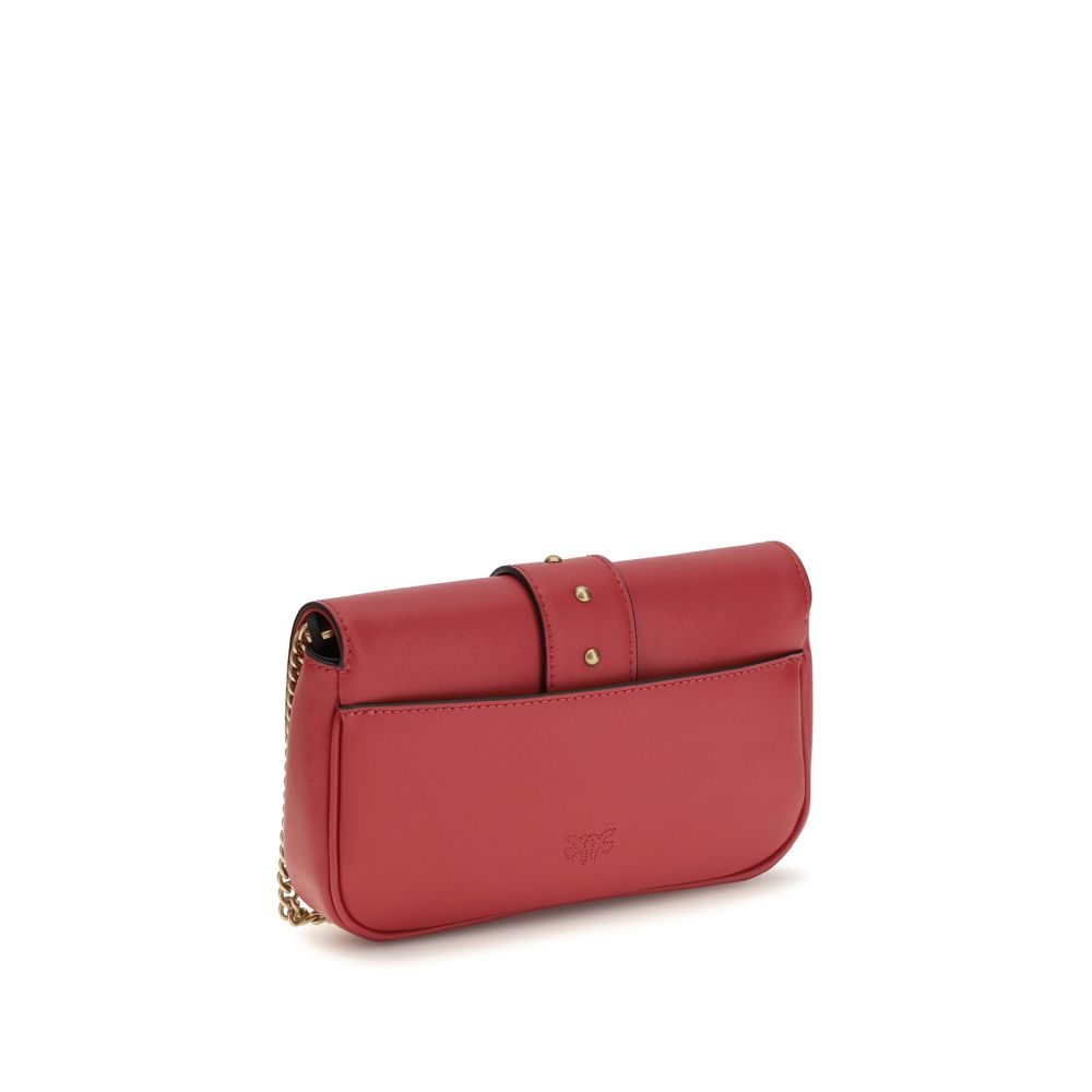 PINKO Red Leather Shoulder Bag