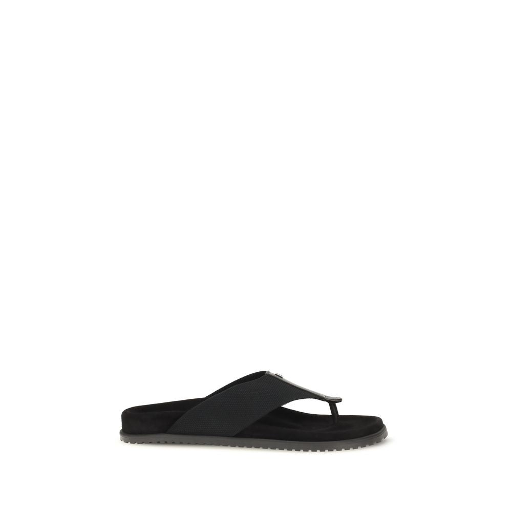 Dolce & Gabbana Black Flip-Flop Sandals