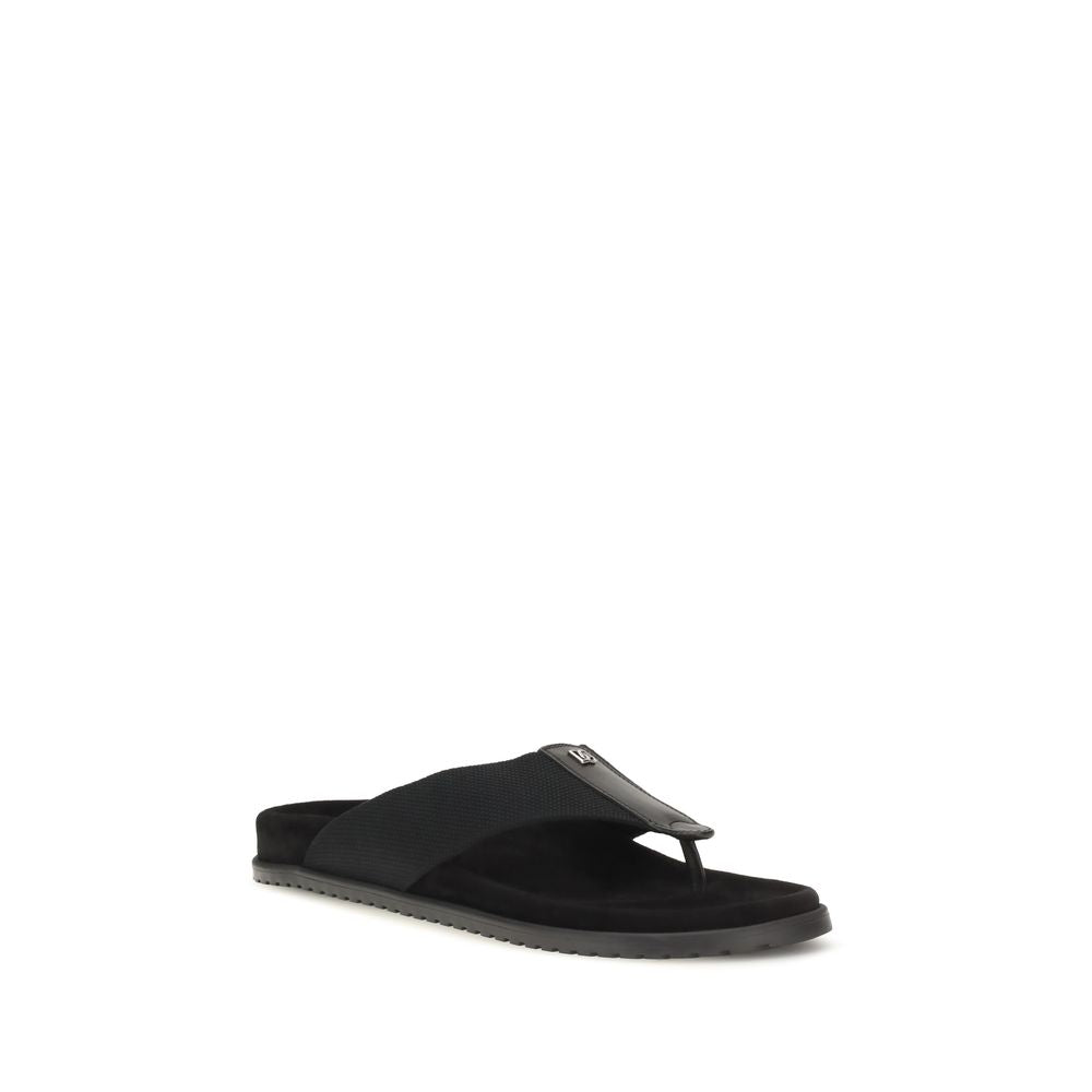 Dolce & Gabbana Black Flip-Flop Sandals