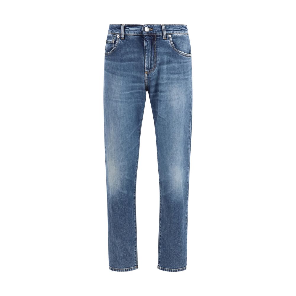 Dolce & Gabbana Blue Cotton Straight-Leg Jeans