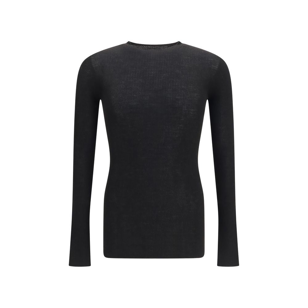 Rick Owens Black Wool Sweatshirt
