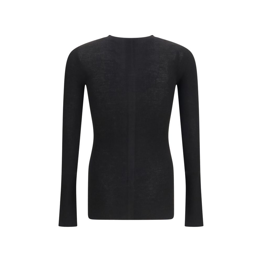 Rick Owens Black Wool Sweatshirt