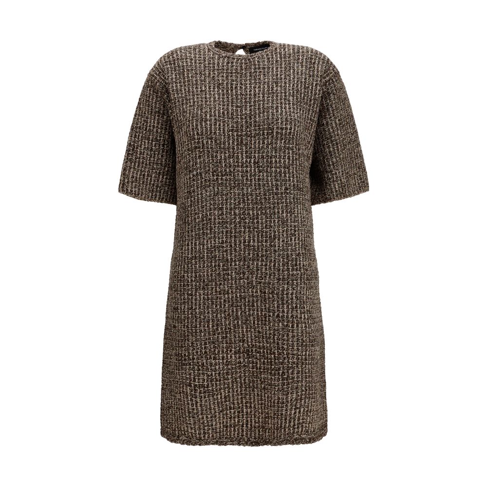 Fabiana Filippi Brown Wool Casual Dress