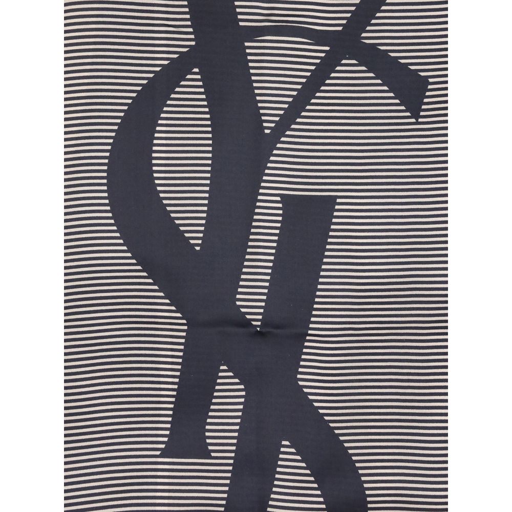 New Saint Laurent Blue Silk Scarf
