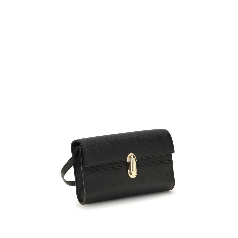Savette Black Leather Shoulder Bag