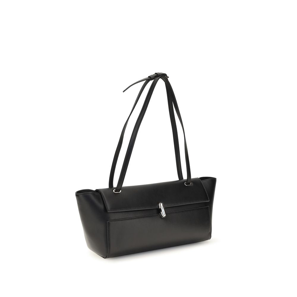 Savette Black Calf Leather Bos Taurus Shoulder Bag