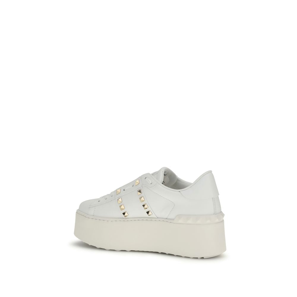 Valentino Garavani White Leather Platform Sneakers