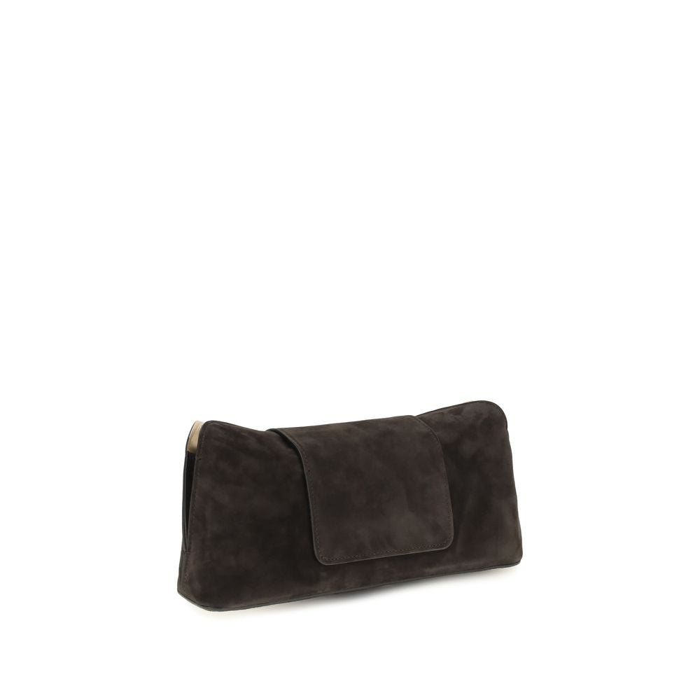 Versace Brown Leather Shoulder Bag