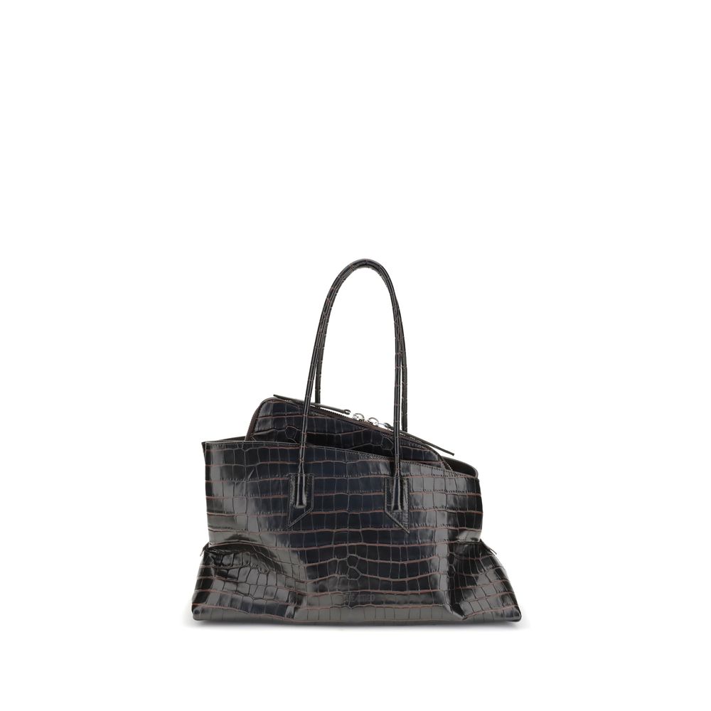 The Attico Black Leather Shoulder Bag