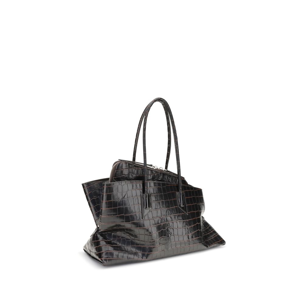 The Attico Black Leather Shoulder Bag
