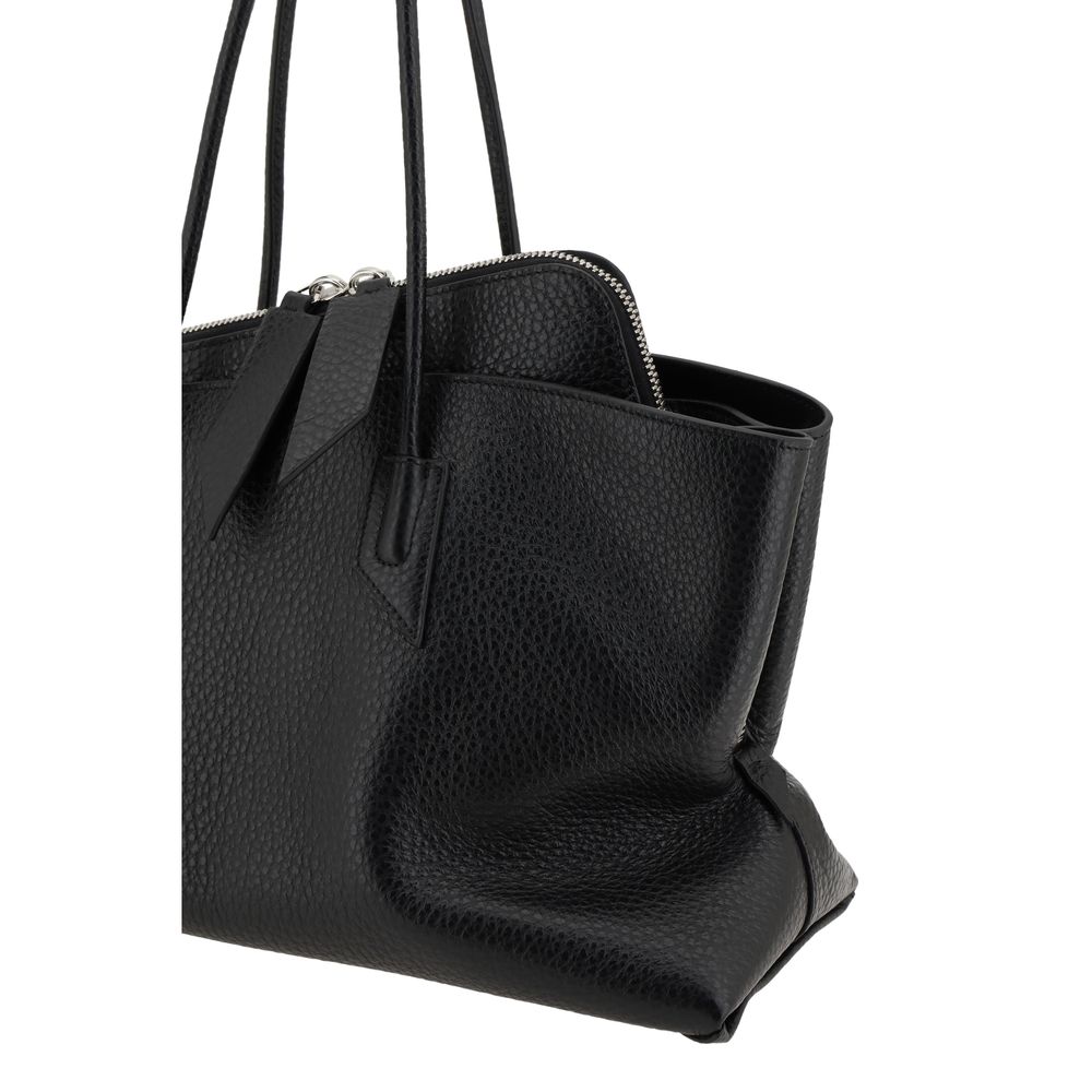 The Attico Black Leather Shoulder Bag