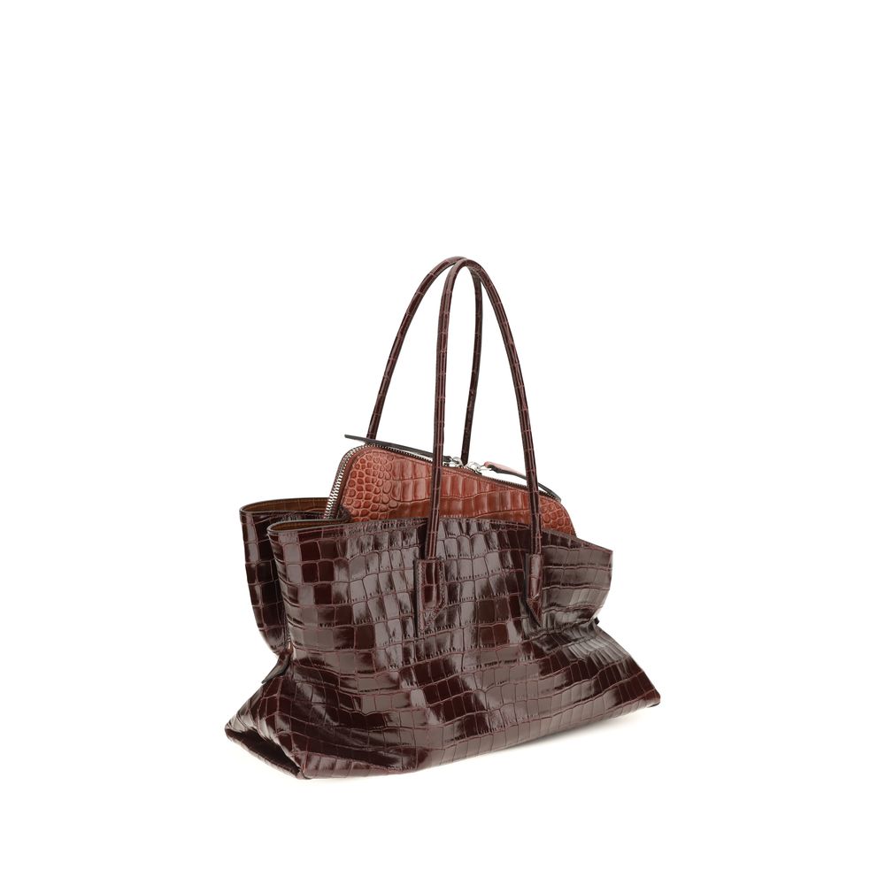 The Attico Bordeaux Leather Shoulder Bag