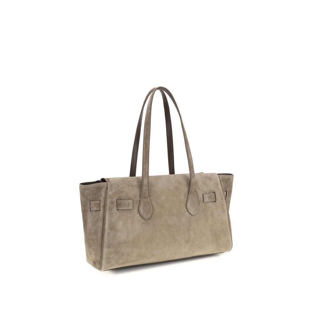 Brunello Cucinelli Beige Calf Leather Bos Taurus Shoulder Bag