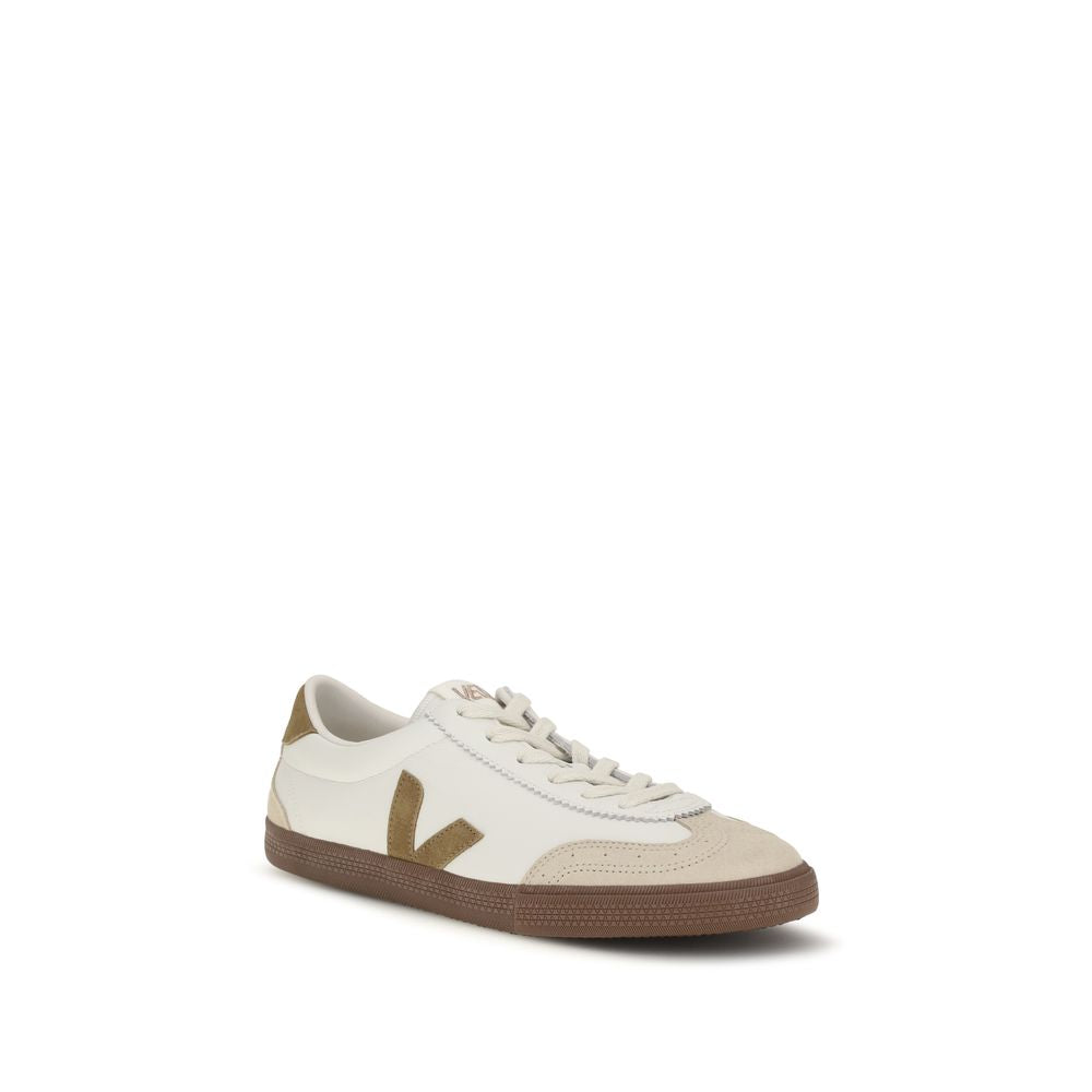 Veja Beige Leather Athletic Sneakers