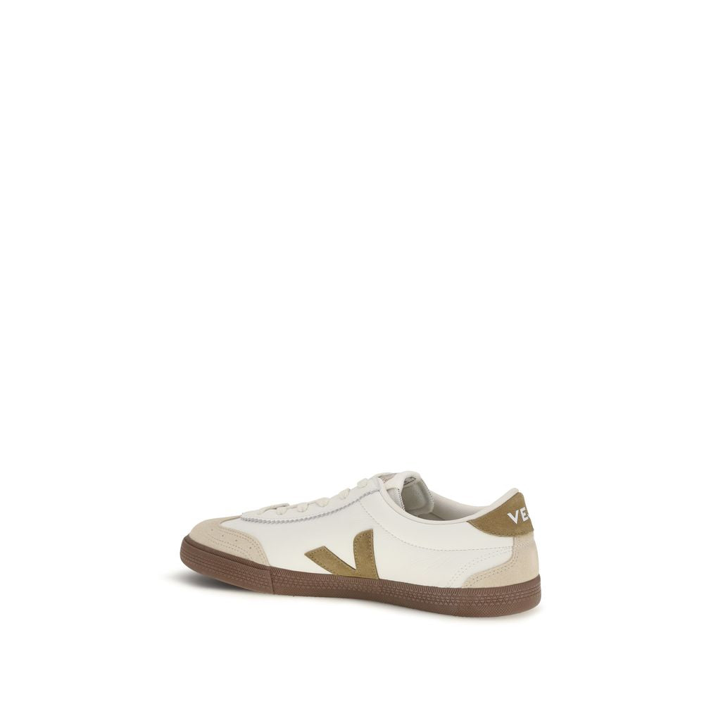 Veja Beige Leather Athletic Sneakers