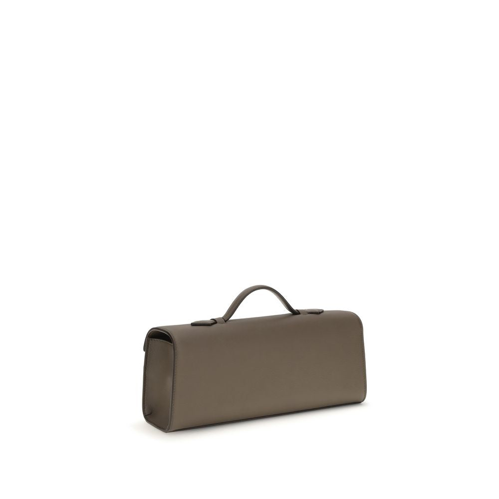 Savette Brown Leather Clutch Bag