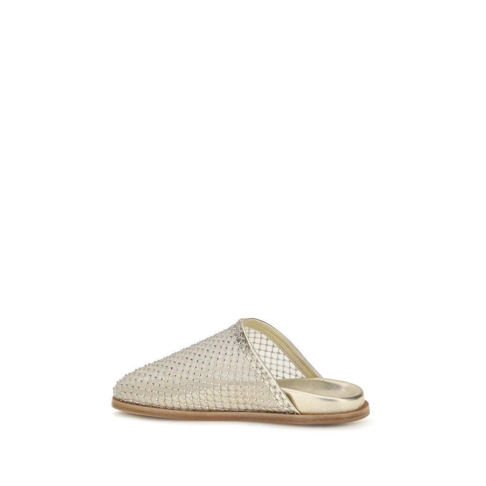 Forte_Forte Silver Fabric Mules