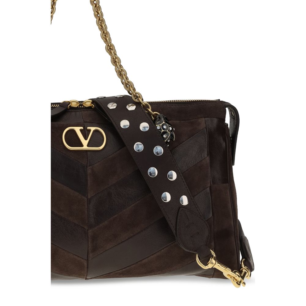 Valentino Garavani Brown Leather Shoulder Bag