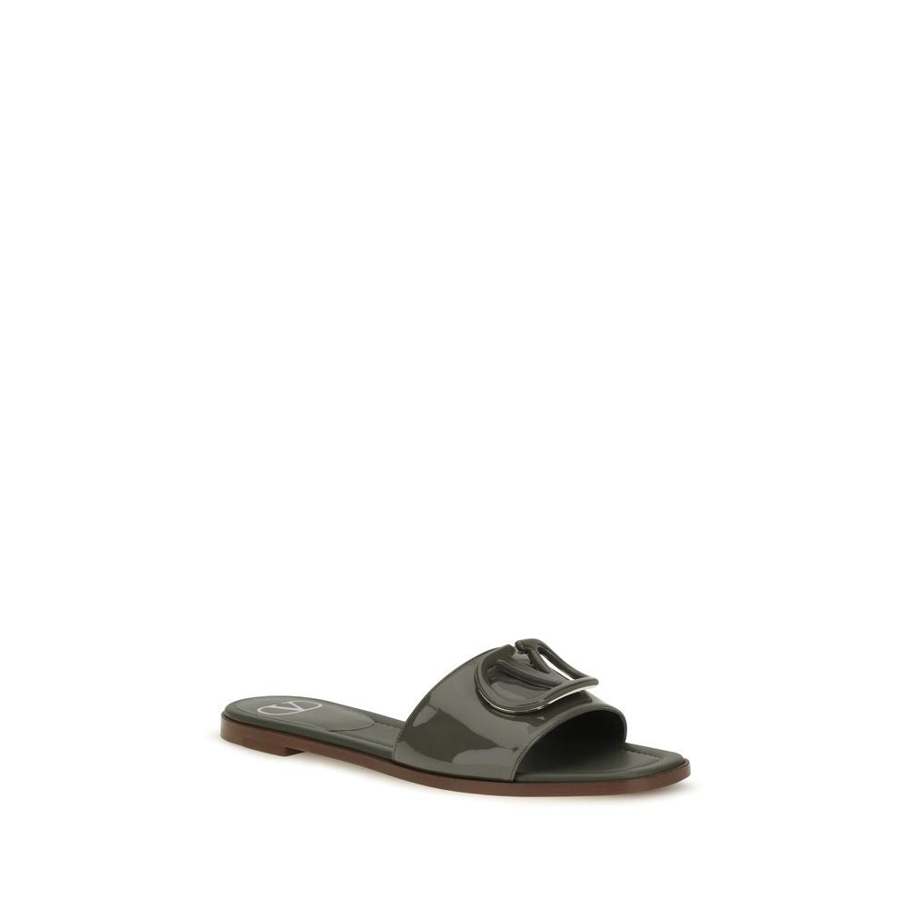 Valentino Garavani Bicolor Leather Flat Sandals