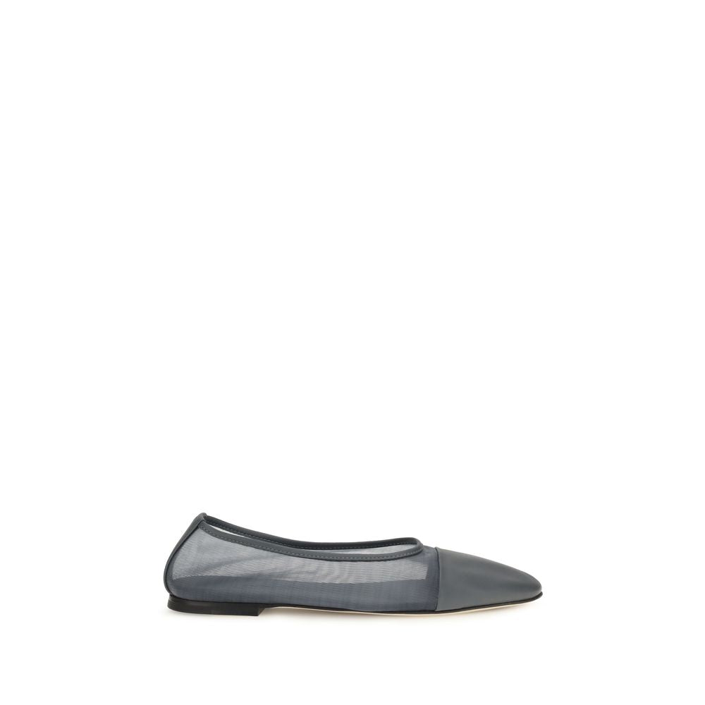 Dear Frances Gray Leather Ballet Flats