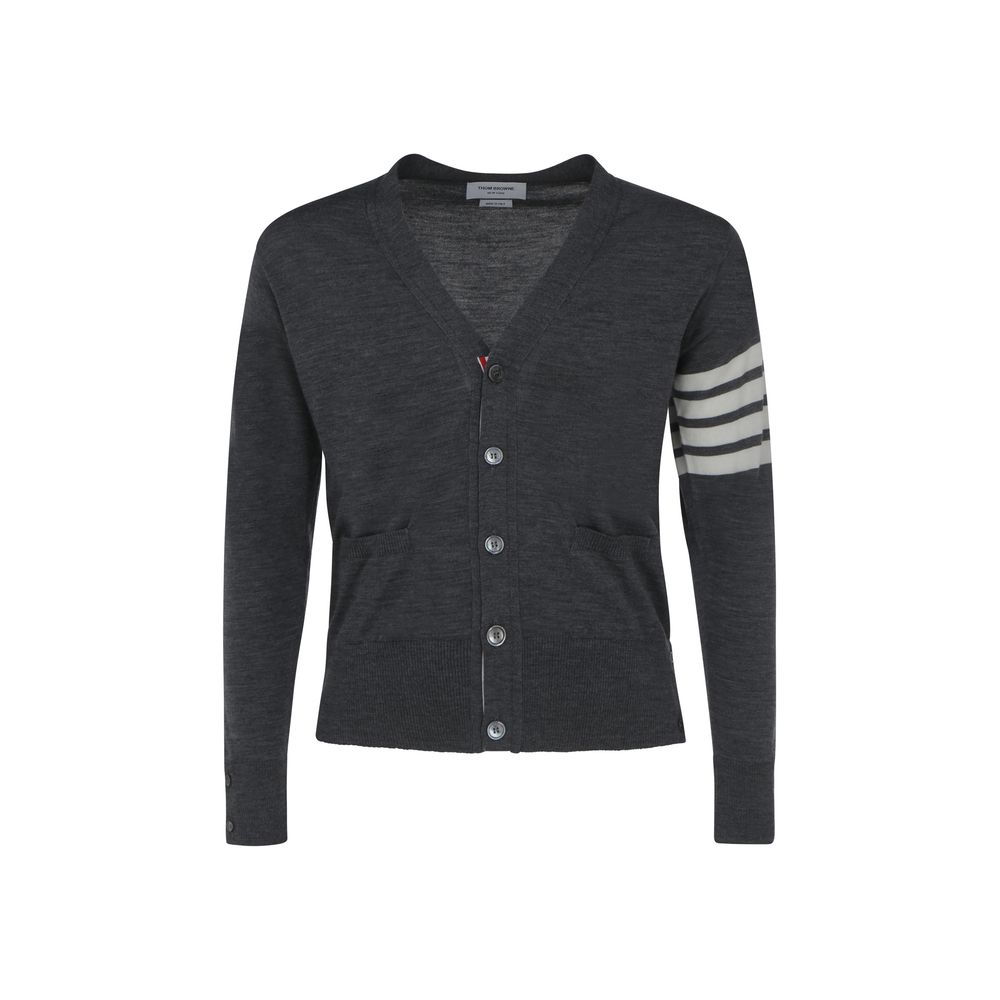 Thom Browne Gray Wool Cardigan