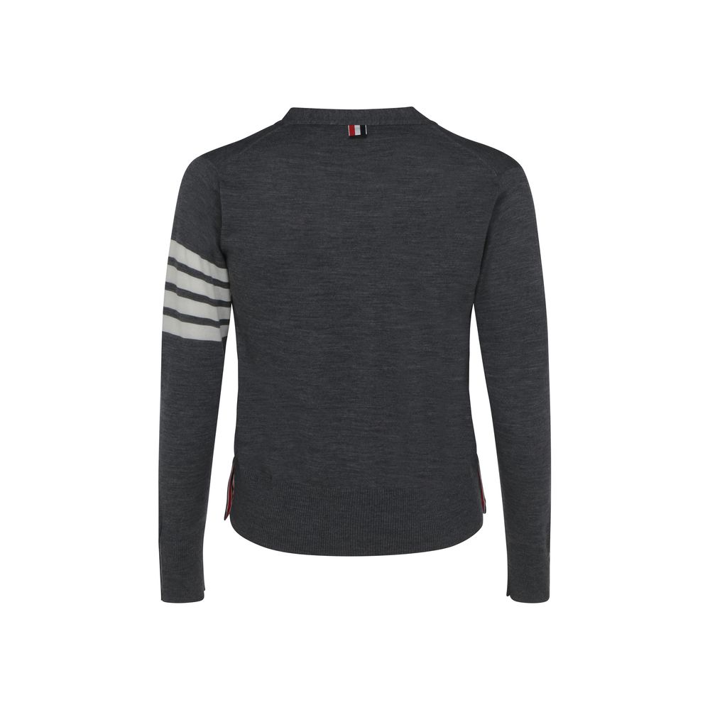 Thom Browne Gray Wool Cardigan