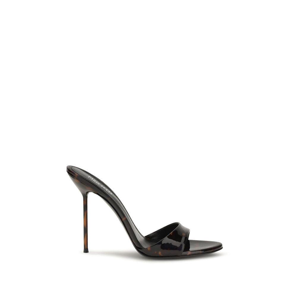 Paris Texas Black Leather Mules