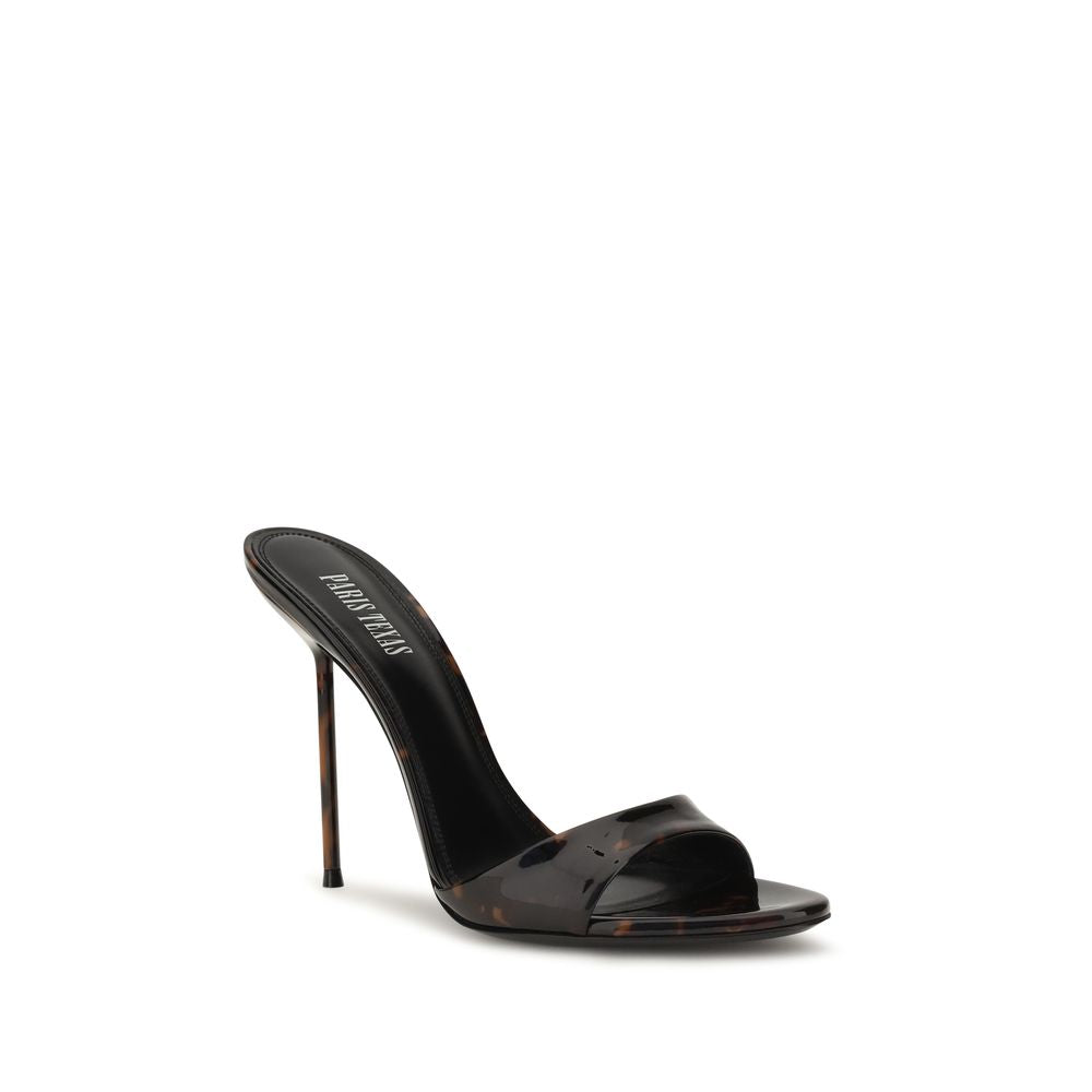 Paris Texas Black Leather Mules