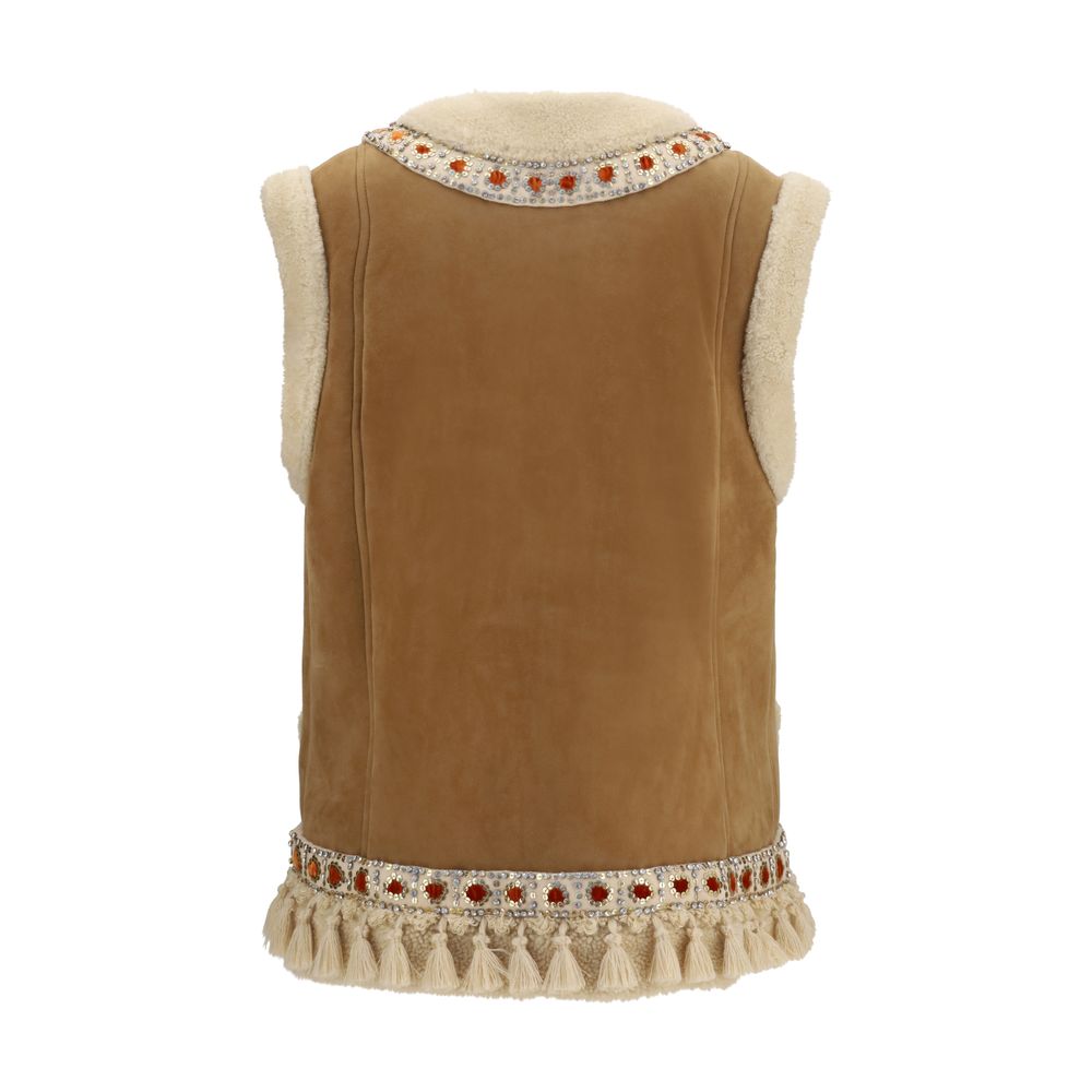 Valentino Garavani Beige Aries Aries Sleeveless Jacket