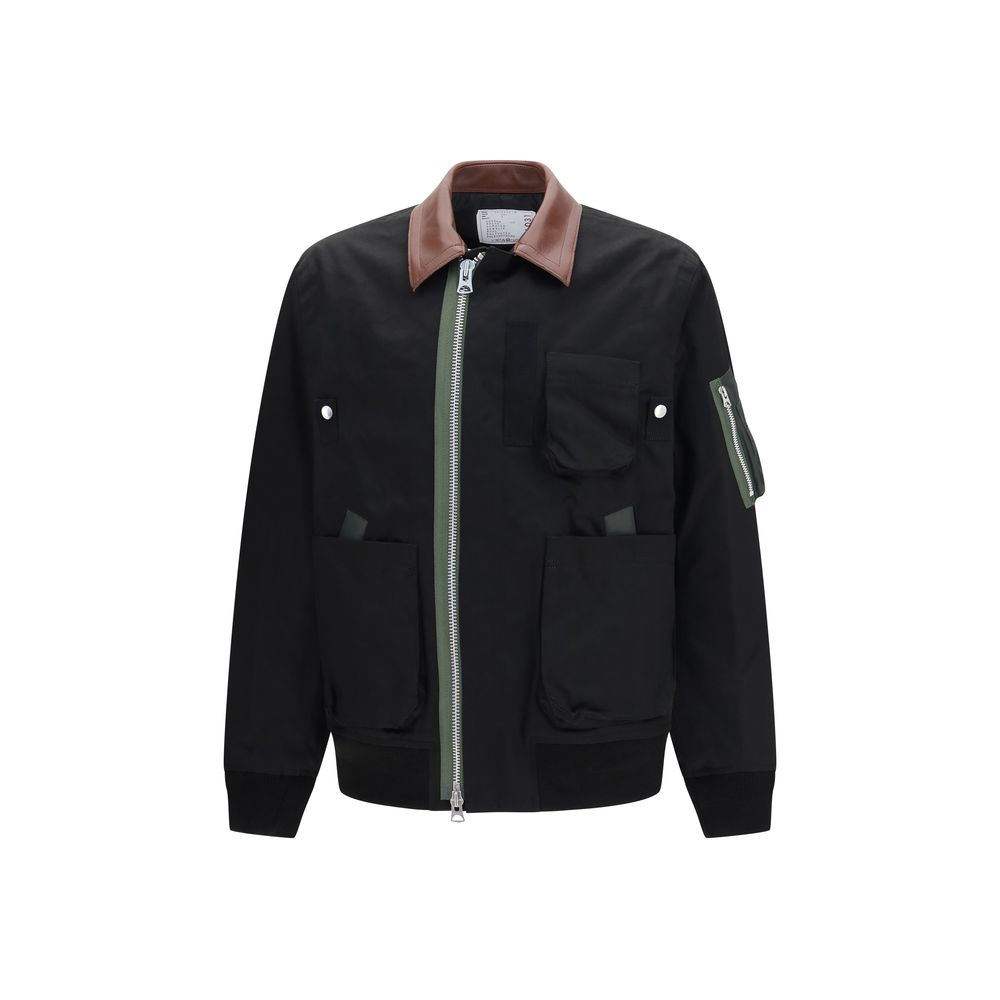 New Sacai Black Cotton Bomber