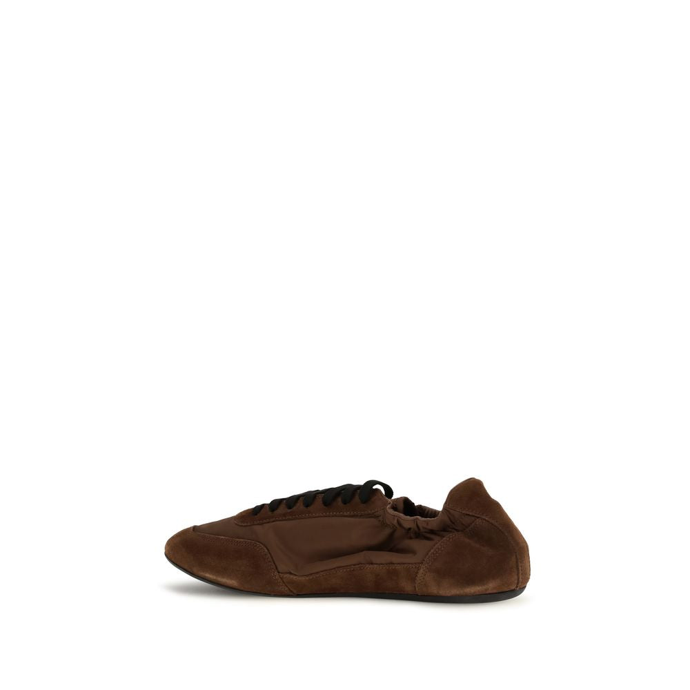 Prada Brown Leather Athletic Sneakers